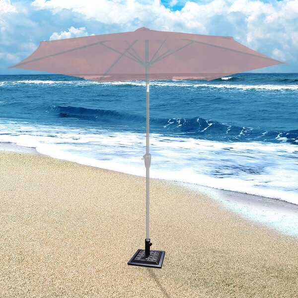 Costway Base per ombrellone riquadro in resina da esterno 44x44x35cm, Supportoper il palo ombrello φ38 o φ48mm Bronzo
