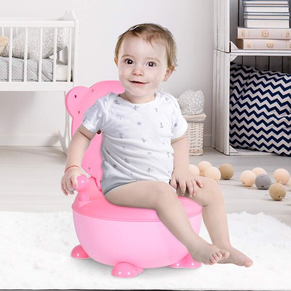 Costway Vasino toilette WC per bambini, Toilette in plastica ecologico Rosa