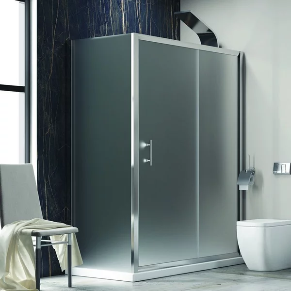 Box doccia angolare 130x70 vetro satinato anticalcare scorrevole KF5000S - KAMALU