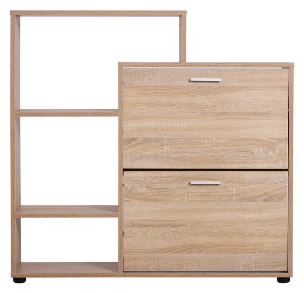 Homcom Armadio Scarpiera Salvaspazio scarpiera ingresso porta scarpe Design Moderno 20 Paia da Ingresso in Legno 101,5 x 25,5 x 98 cm|Aosom Italy
