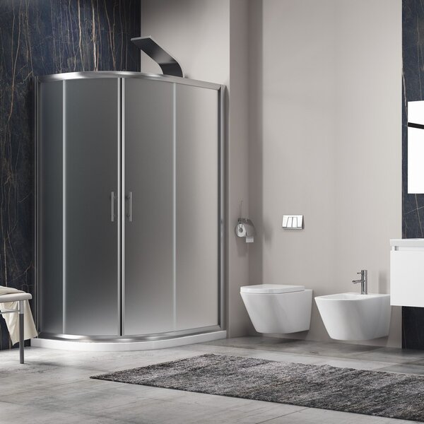 Kamalu box doccia stondato 120x90cm vetro opaco kam-k270
