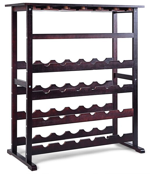 Costway Portabottiglie in legno da 24 bottiglie Scaffale per bottiglie di vino 80x41x90,5cm Marrone scuro