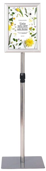 Costway A4 Espositore da terra autoportante poster stand in metallo girevole e regolabile 73,5-118cm Argento