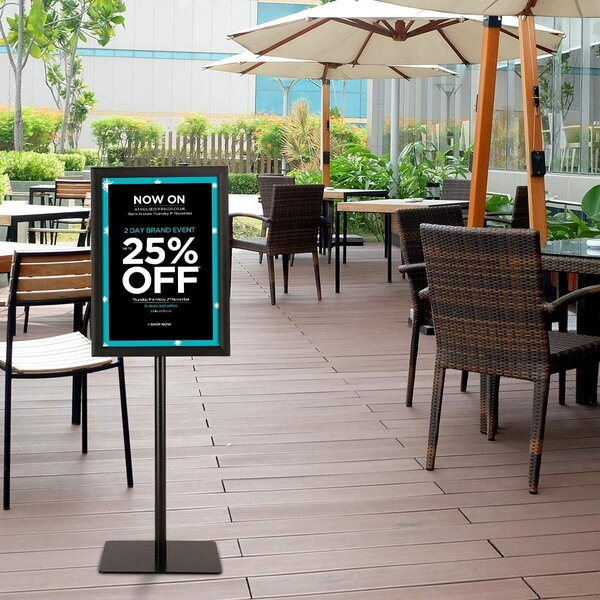 Costway A3 Espositore da terra autoportante poster stand girevole e regolabile 78,5-123cm in metallo Nero