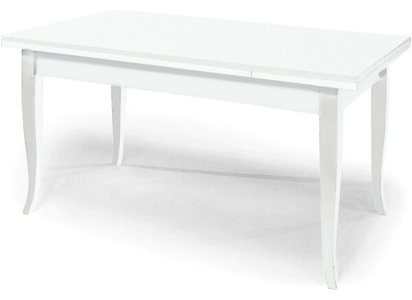 Tavolo da pranzo allungabile 120-160 x 80 cm in legno bianco - Nelson