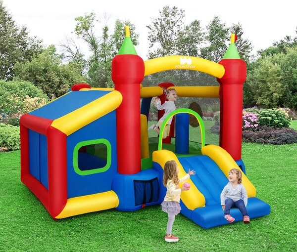 Costway Castello gonfiabile gioco per bambini con scivolo e accessori giochi da esterno e giardino 380x305x215cm
