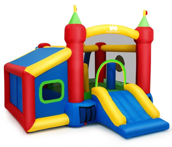 Costway Castello gonfiabile gioco per bambini con scivolo e accessori giochi da esterno e giardino 380x305x215cm