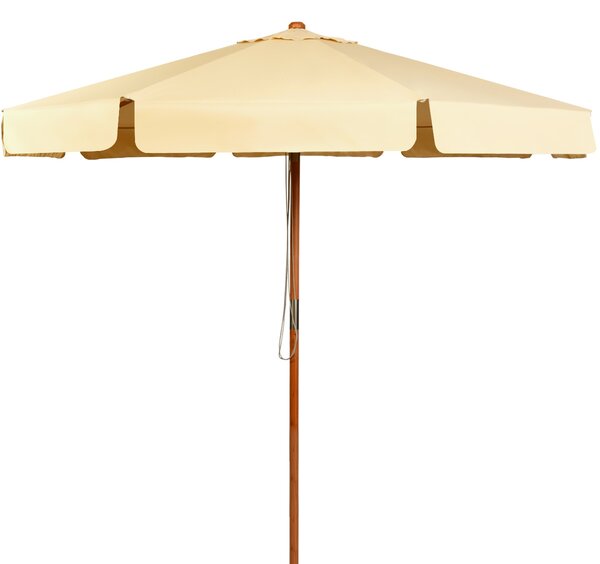 Costway Ombrellone da esterno 3 m, Ombrellone tessuto poliestere impermeabile protezione UV, Beige