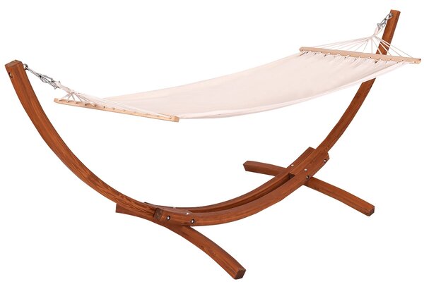 Costway Amaca con supporto di legno ad arco, Sedia oscillante con supporto in legno di larice per giardino cortile