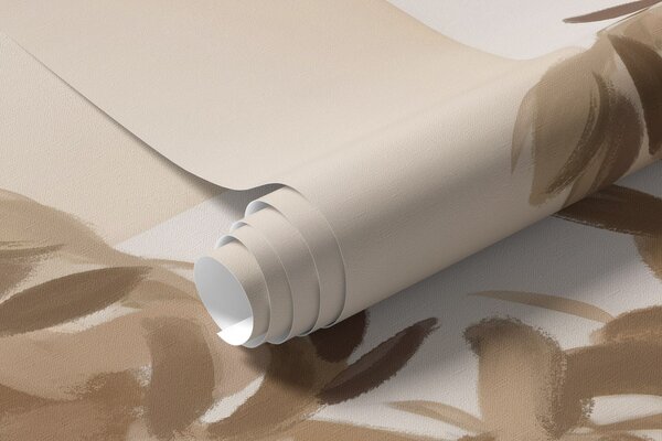 Carta da parati Piante in vaso dai toni beige davanti ad archi astratti, stile minimalista, elegante e, Carta da parati 3D, w09013 : Uwalls.it