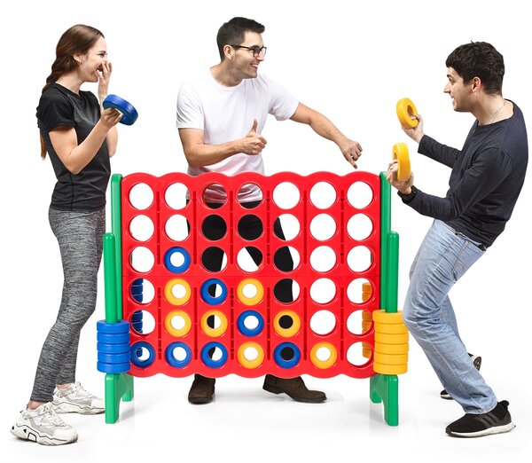 Costway Forza 4 gigante per bambini e adulti, Gioco da interno ed esterno alto 104 cm con 42 pedine e barra, Verde