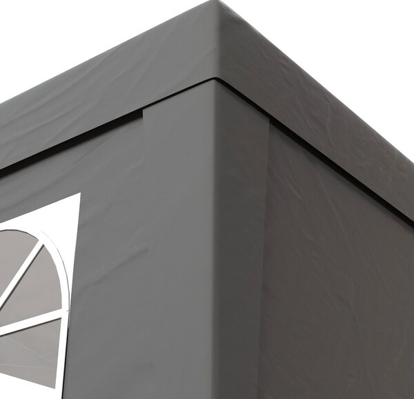 Outsunny Gazebo barnum da giardino pop-up pieghevole regolabile in altezza protezione UV 30+ 3 pareti laterali grigio