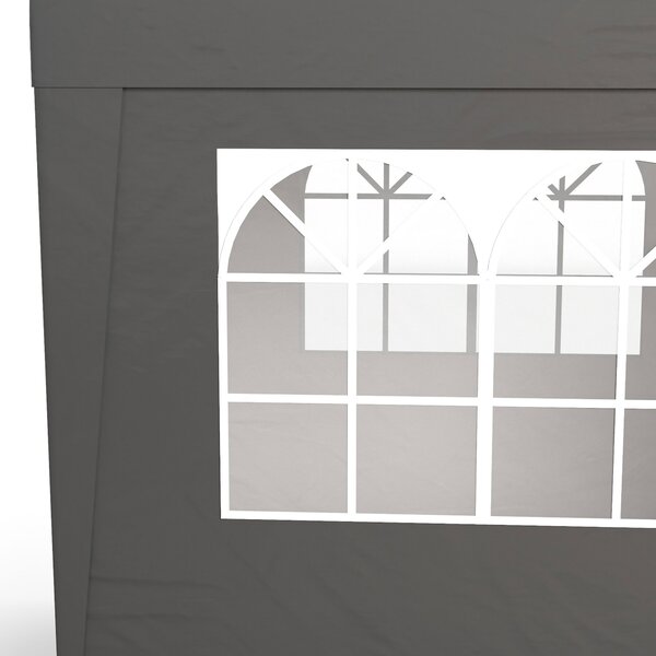 Outsunny Gazebo barnum da giardino pop-up pieghevole regolabile in altezza protezione UV 30+ 3 pareti laterali grigio