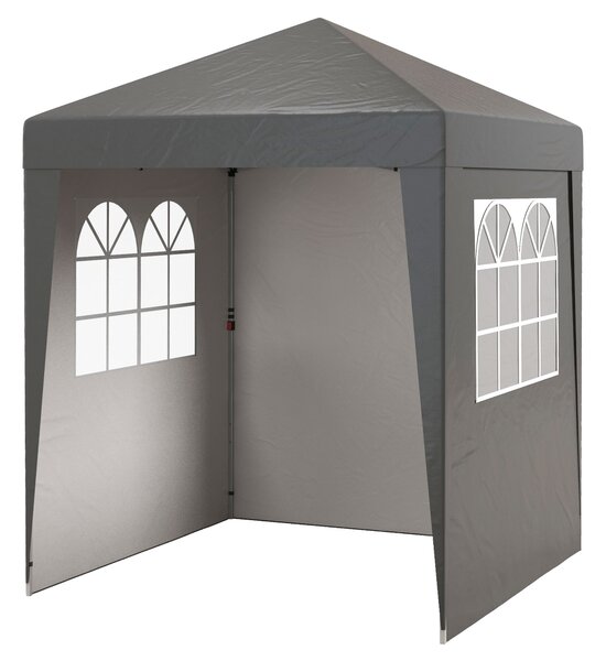 Outsunny Gazebo barnum da giardino pop-up pieghevole regolabile in altezza protezione UV 30+ 3 pareti laterali grigio