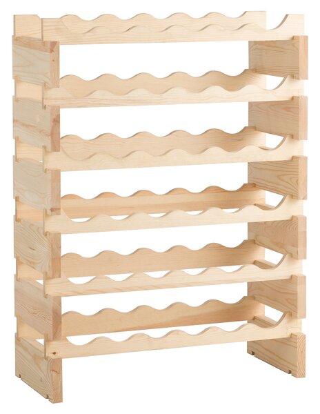 Costway Porta bottiglie con capacità 36 bottiglie di vino, Scaffale bottiglie di vino di legno con 6 livelli