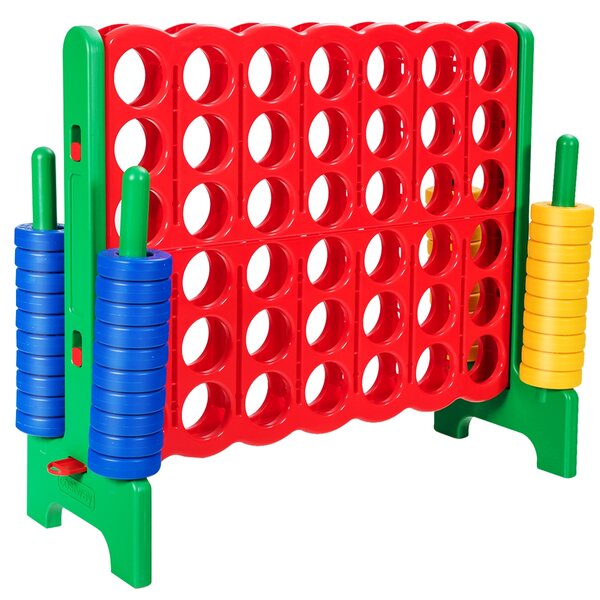 Costway Forza 4 gigante per bambini e adulti, Gioco da interno ed esterno alto 104 cm con 42 pedine e barra, Verde