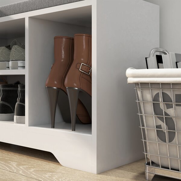 HOMCOM Mobile e baule per scarpe 1 cassetto e 3 scomparti, capacità 5 paia MDF, 76,5L x 30P x 52H cm