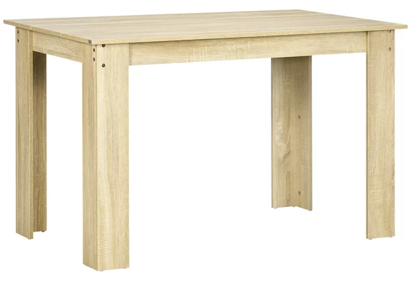 HOMCOM Tavolo da pranzo tavolo da cucina dal design moderno con ampio piano per 4-6 persone in legno dim. 120L x 69l x 75H cm rovere