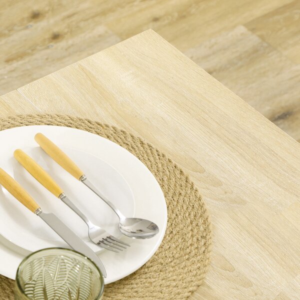 HOMCOM Tavolo da pranzo tavolo da cucina dal design moderno con ampio piano per 4-6 persone in legno dim. 120L x 69l x 75H cm rovere