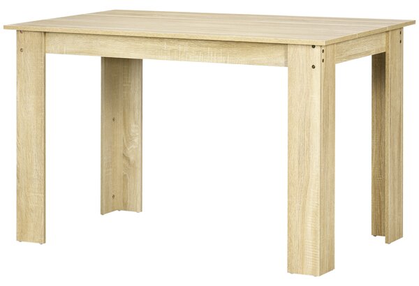 HOMCOM Tavolo da pranzo tavolo da cucina dal design moderno con ampio piano per 4-6 persone in legno dim. 120L x 69l x 75H cm rovere