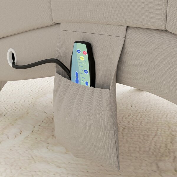HOMCOM Poltrona relax chaise longue massaggiante e riscaldante con telecomando e cuscino, in tessuto effetto lino, crema