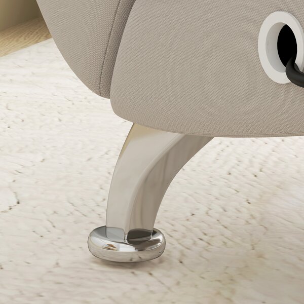 HOMCOM Poltrona relax chaise longue massaggiante e riscaldante con telecomando e cuscino, in tessuto effetto lino, crema