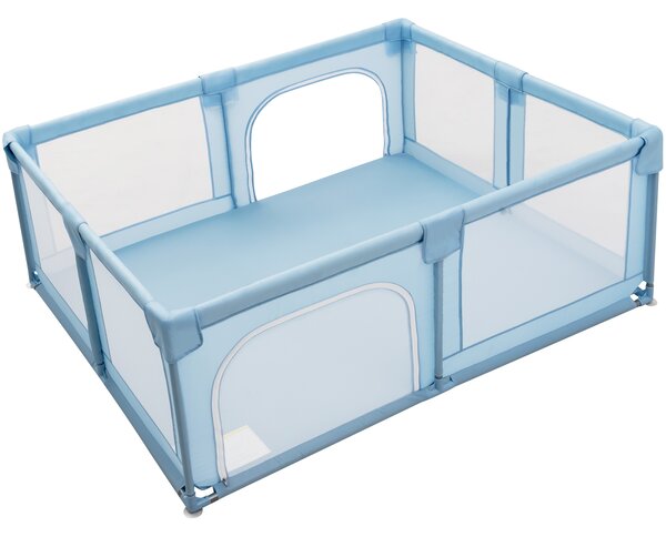 Costway Box centro attività portatile per bambini, Box extra-large con cancello per interno ed esterno Blu