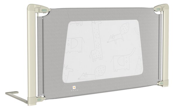 Costway Sbarra per letto 150 cm per bambini, Sbarra di sicurezza con altezza regolabile, Grigio