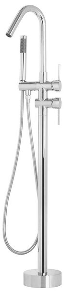 Miscelatore per Vasca Freestanding Argento Cromato con Doccetta 118 cm stile moderno Beliani