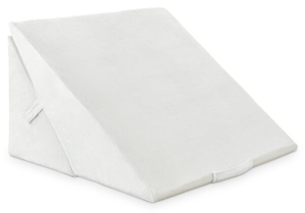 Costway Cuscino memory a cuneo inclinato regolabile, Cuscino ortopedico con supporto rialzato 58x50,5x36cm Bianco