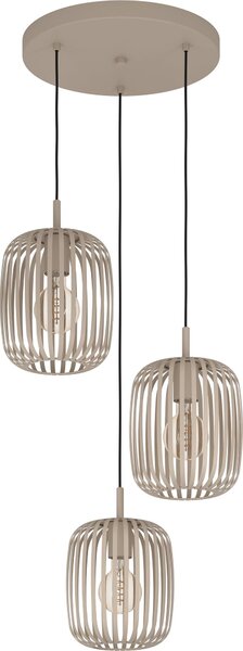 Lampada a sospensione - Colore sabbia - 46 x 110 cm - Metallo - A 3 luci