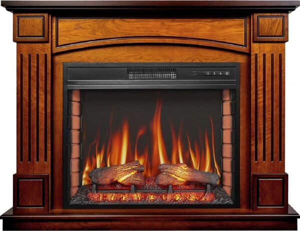 Casa Padrino Caminetto elettrico a LED Barocco Marrone 114 x 34 x h. 90,3 cm