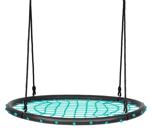 Costway Altalena a nido 100 cm con corde regolabili, Altalena ideale per albero giardino parco giochi stanza Verde