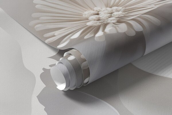 Carta da parati Fiori bianchi dai petali delicati, disposti in un denso grappolo,, Carta da parati 3D, Carta da parati Fiori 3D, w09053 : Uwalls.it