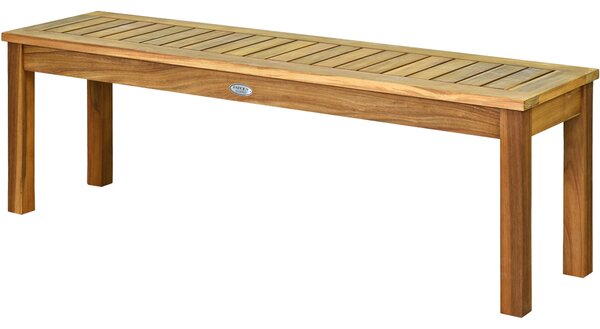 Costway Panca in legno di acaica per sala da pranzo ingresso giardino, Panca senza schienale con sedile a listoni