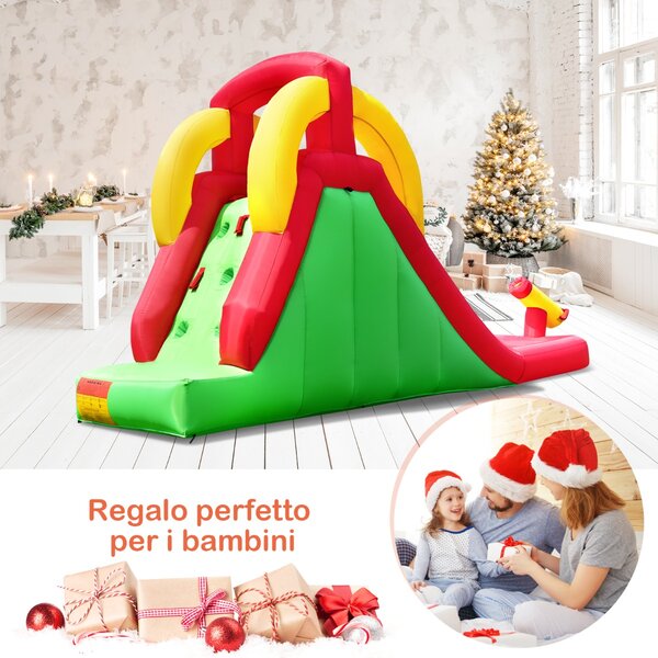 Costway Scivolo gonfiabile per bambini per l’uso interno e esterno, Parco acquatico gonfiabile con borsa di trasporto