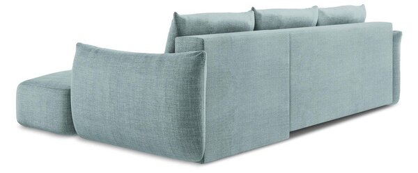 Divano angolare blu allungabile (con penisola a destra/con chaise lounge) Leila – Makamii