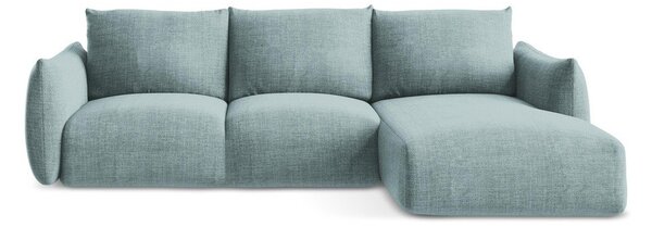 Divano angolare blu allungabile (con penisola a destra/con chaise lounge) Leila – Makamii