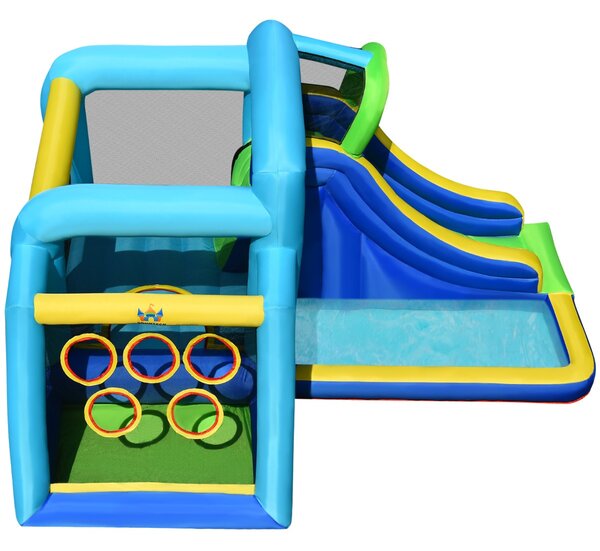 Costway Castello gonfiabile 5 in 1 con grande area per saltare e giocare, Casa gonfiabile per interno ed esterno