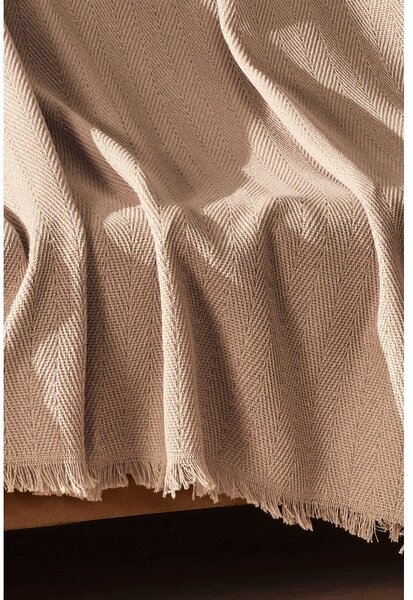 Copriletto marrone in cotone riciclato 170x205 cm Merlin - Mijolnir