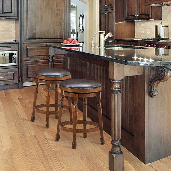 Costway Sgabelli da cucina 61 cm con sedile girevole a 360°, Sgabelli da bar con similpelle PU morbida e design retrò