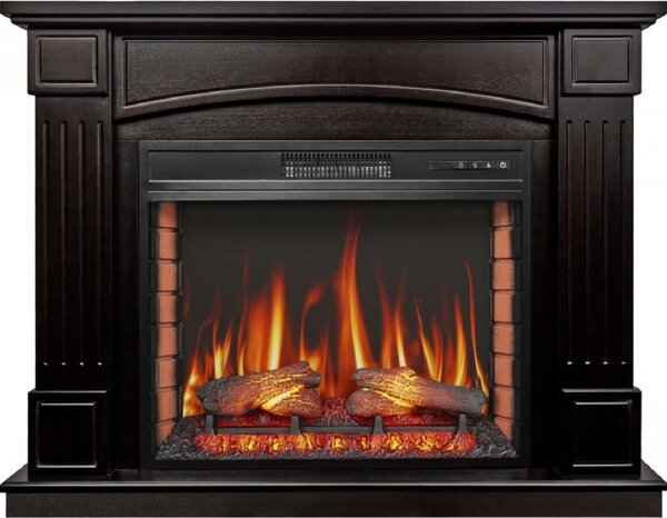 Casa Padrino Barock LED Caminetto elettrico Schwarz 114 x 34 x H. 90,3 cm