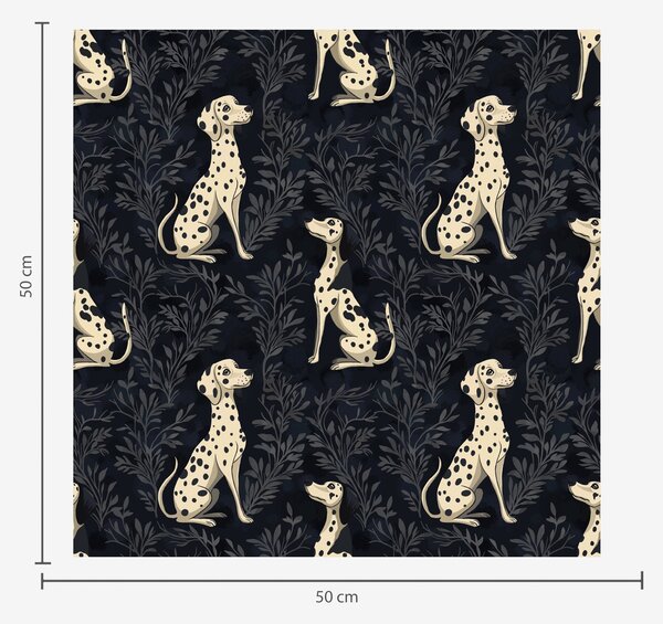 Carta da parati Dalmata su sfondo scuro, Parati classici in bianco e nero, a00121 : Uwalls.it