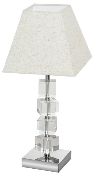 HOMCOM Lampada da Tavolo Moderna con Cristalli Girevoli, Attacco E14, Abat jour da Comodino, Casa e Ufficio