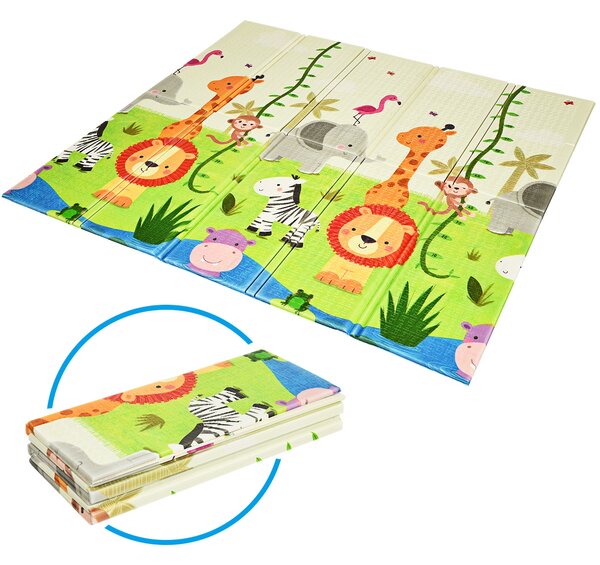 Costway Tappetino da gioco ampio e impermeabile per bambini, Tappetino pieghevole e reversibile per gattonare