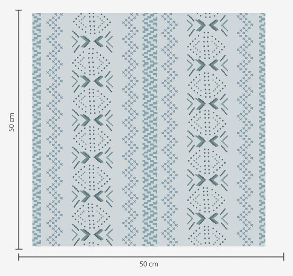 Carta da parati Geometria con ricamo ucraino su sfondo blu, Parati astratta classici, a00139 : Uwalls.it