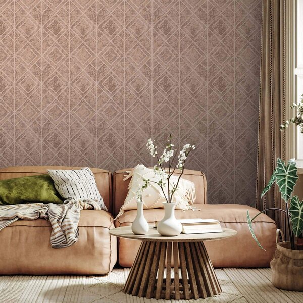 Carta da parati Rombi geometrici su sfondo texturizzato, Parati astratta classici, a00141 : Uwalls.it