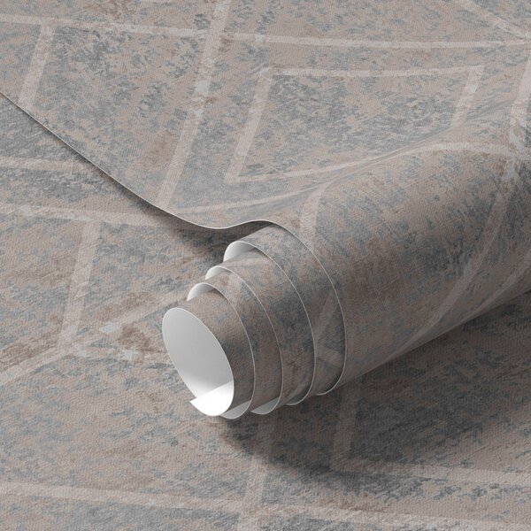 Carta da parati Diamanti classici nei colori blu e beige, Parati astratta classici, a00141v2 : Uwalls.it