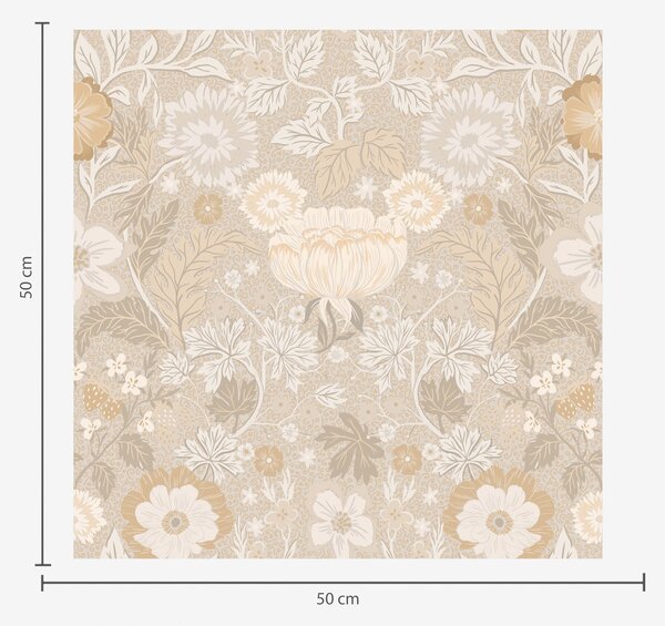 Carta da parati Stampa floreale beige in una palette di colori pastello, Parati classici Rustica, a00145 : Uwalls.it
