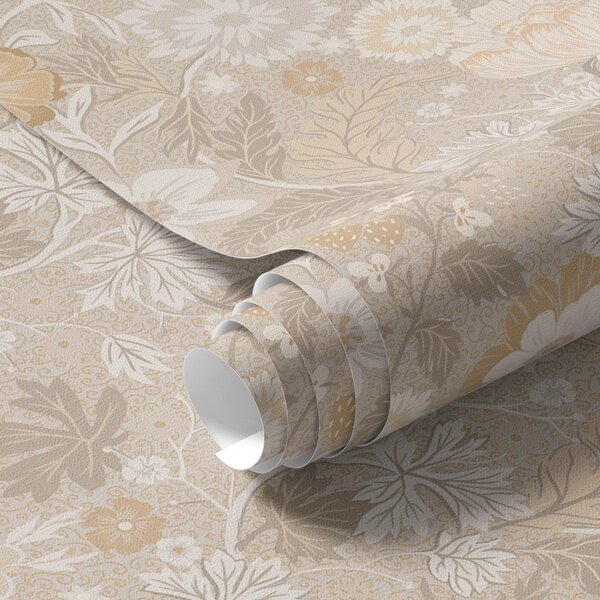 Carta da parati Stampa floreale beige in una palette di colori pastello, Parati classici Rustica, a00145 : Uwalls.it